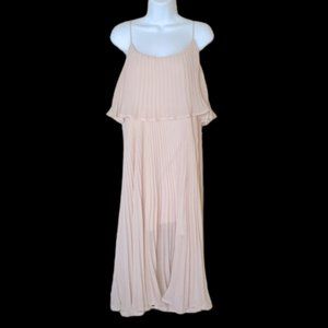 Peach Chiffon Dress with Full Skirt  Size 10 NEW NWOT